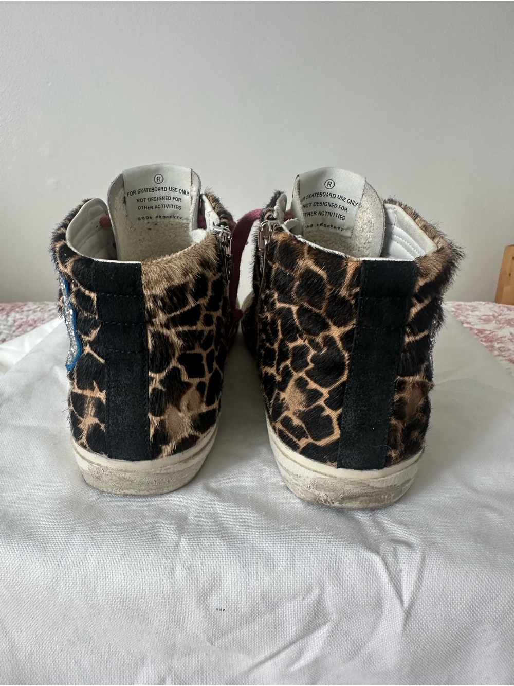 Golden Goose pony hair leopard print slide sneakers size 7 / 37 - Picture 4 of 7